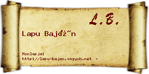 Lapu Baján névjegykártya